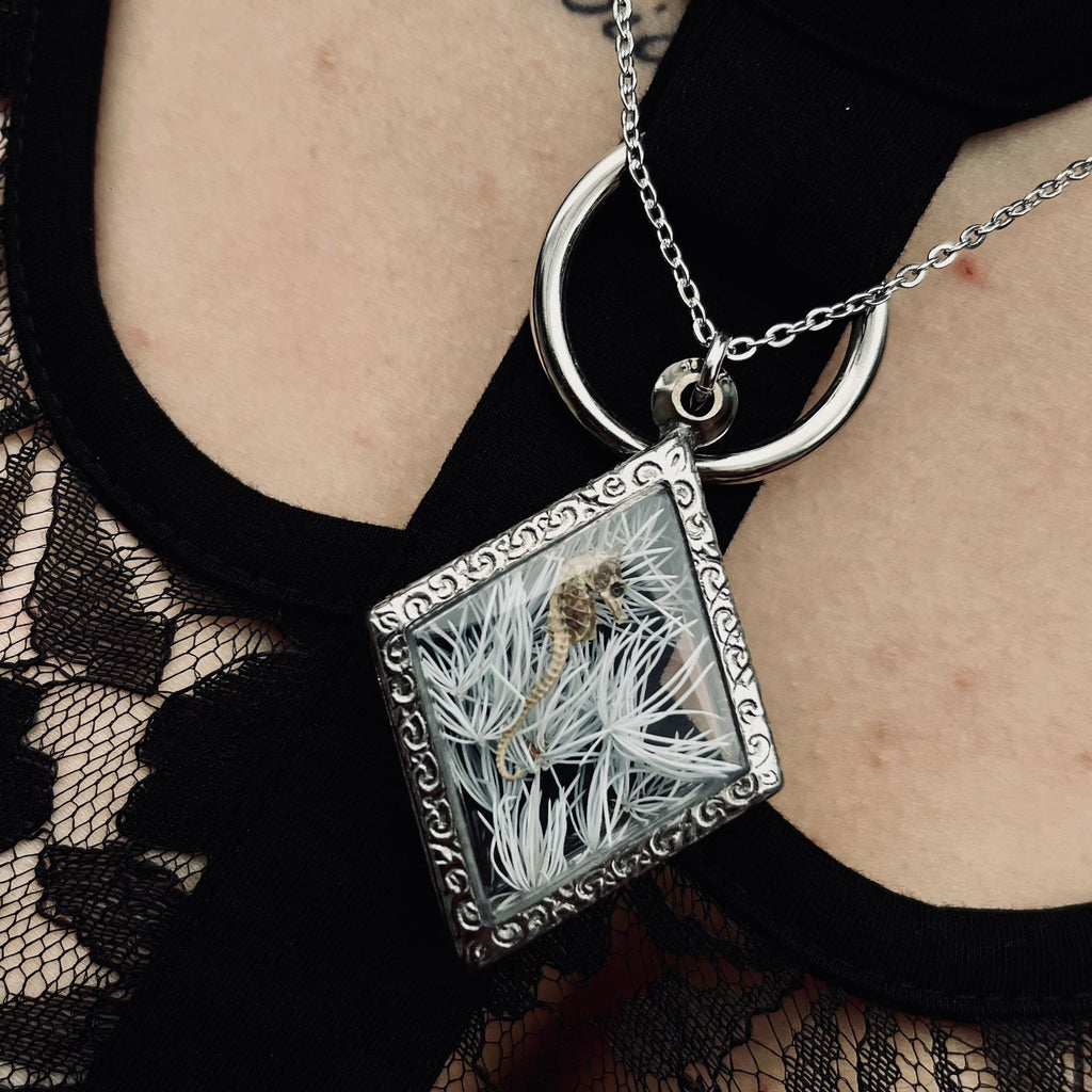 Veil of Seahorse Genuine Specimen Necklace