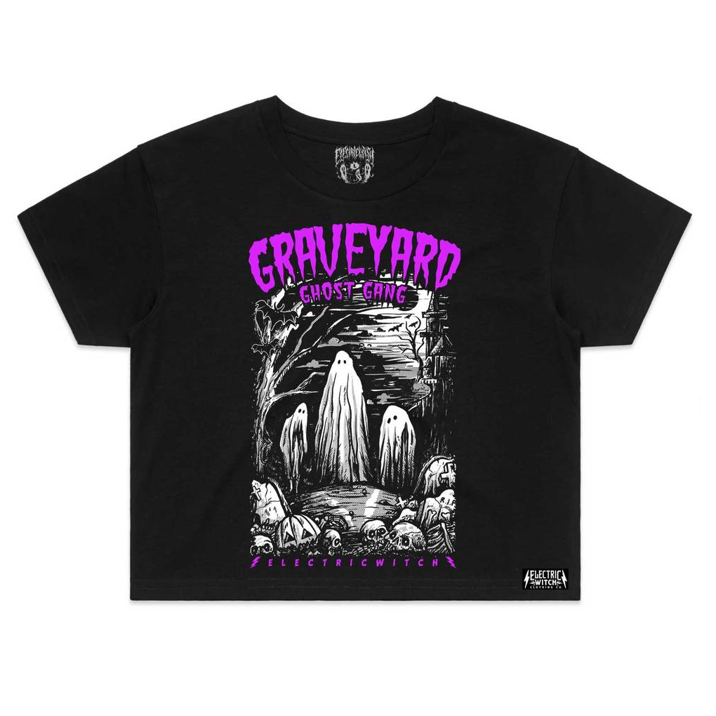 Graveyard Gang Crop Top - Purple