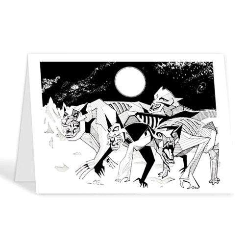 Abstraxions Diabolical Snow Pack blank card by Lois Jessop
