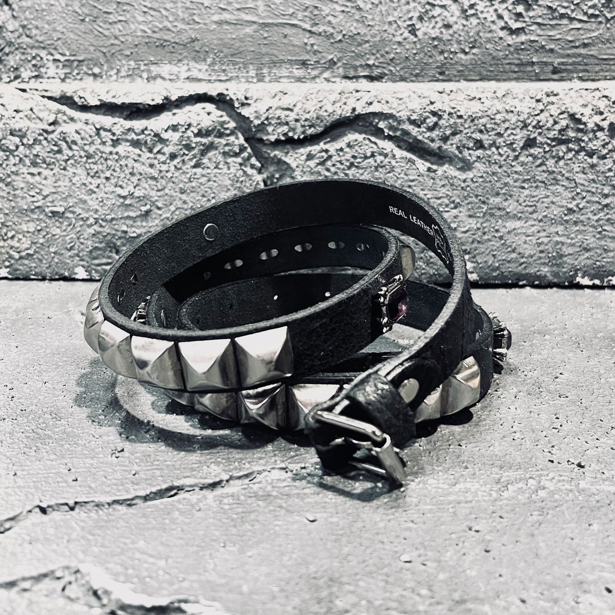 Alchemy Castile Amethyst Studded Leather Belt