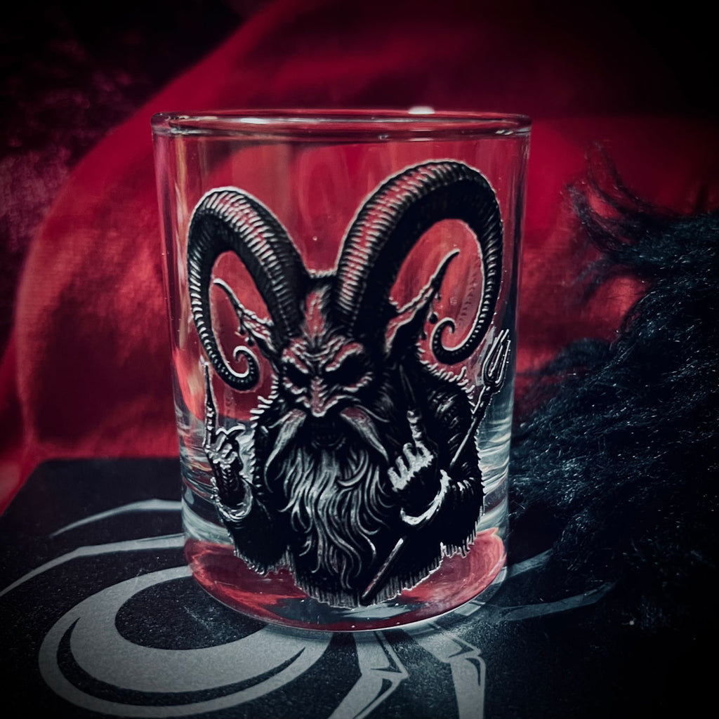 Krampus Hunts Shot Glass