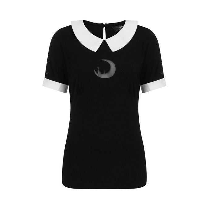 Black Moon Dreaming Collar Top