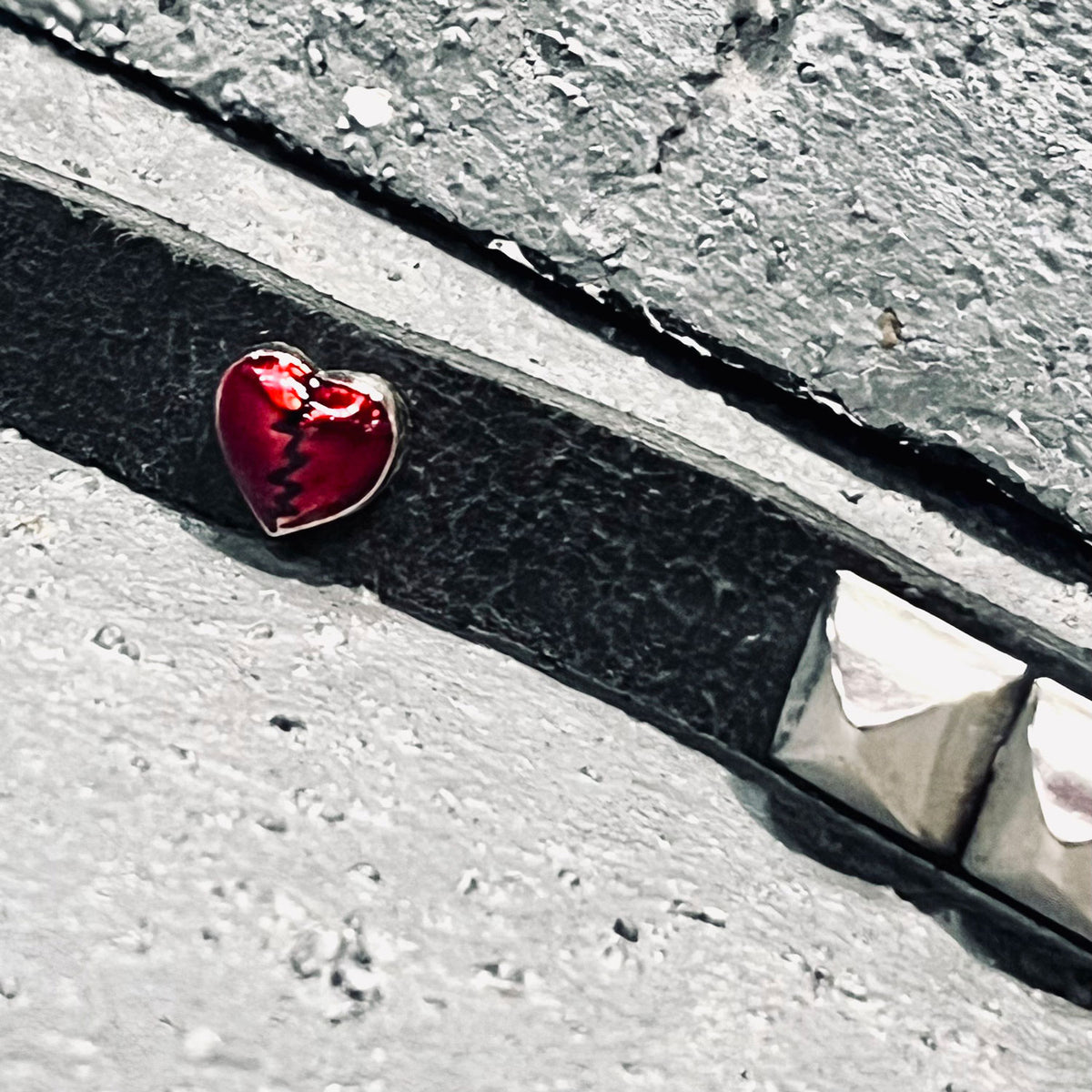 Alchemy Castile Heart-Ache Studded Leather Belt