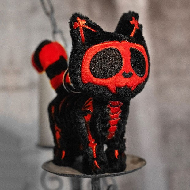 Bloody Bones Skelekitty Plush Keychain