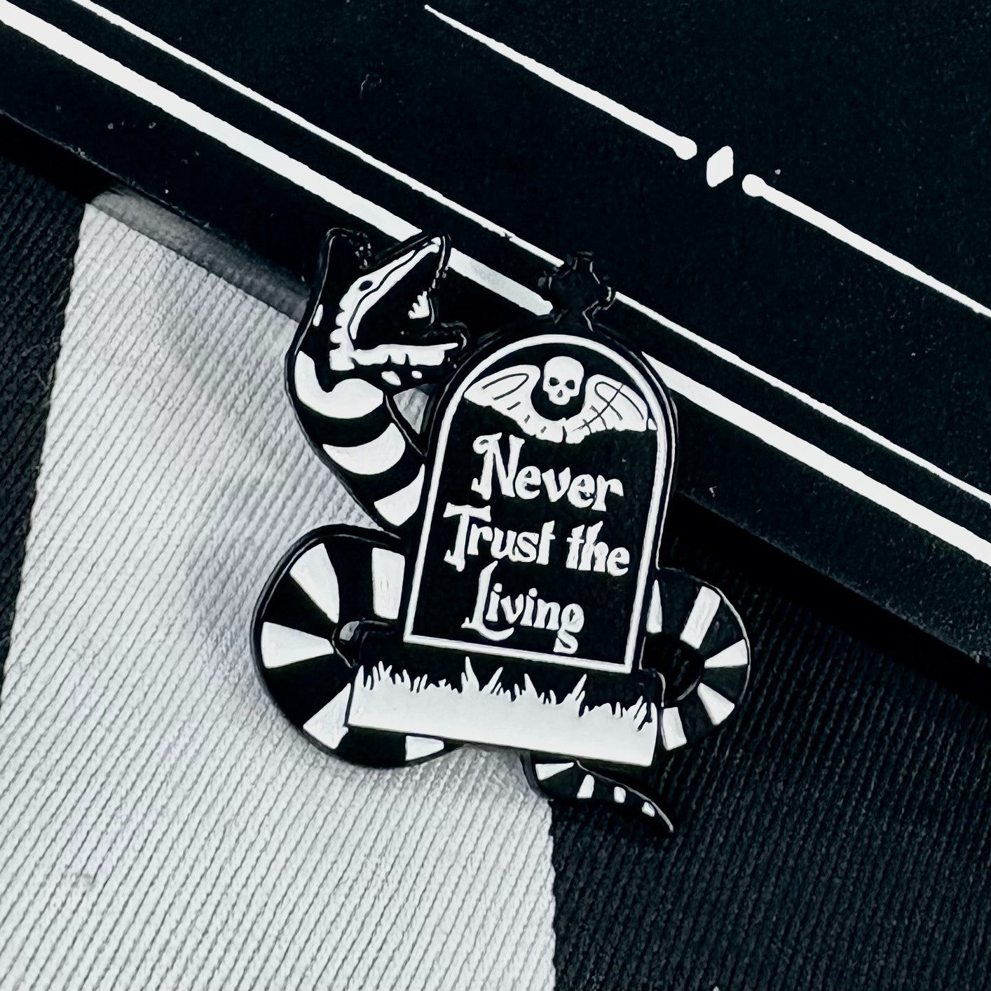 Never Trust the Living Enamel Pin