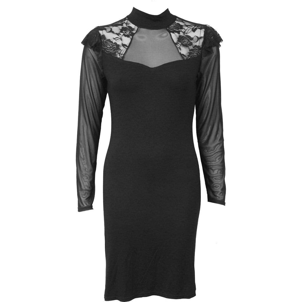 Gothic Elegance Lace Bodycon Dress