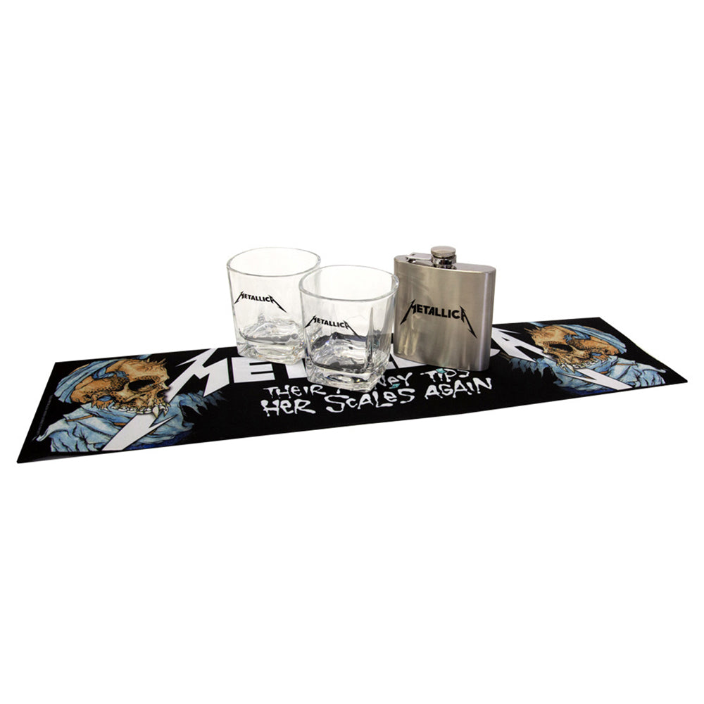 METALLICA Bar Mat, Glasses and Flask Gift Set