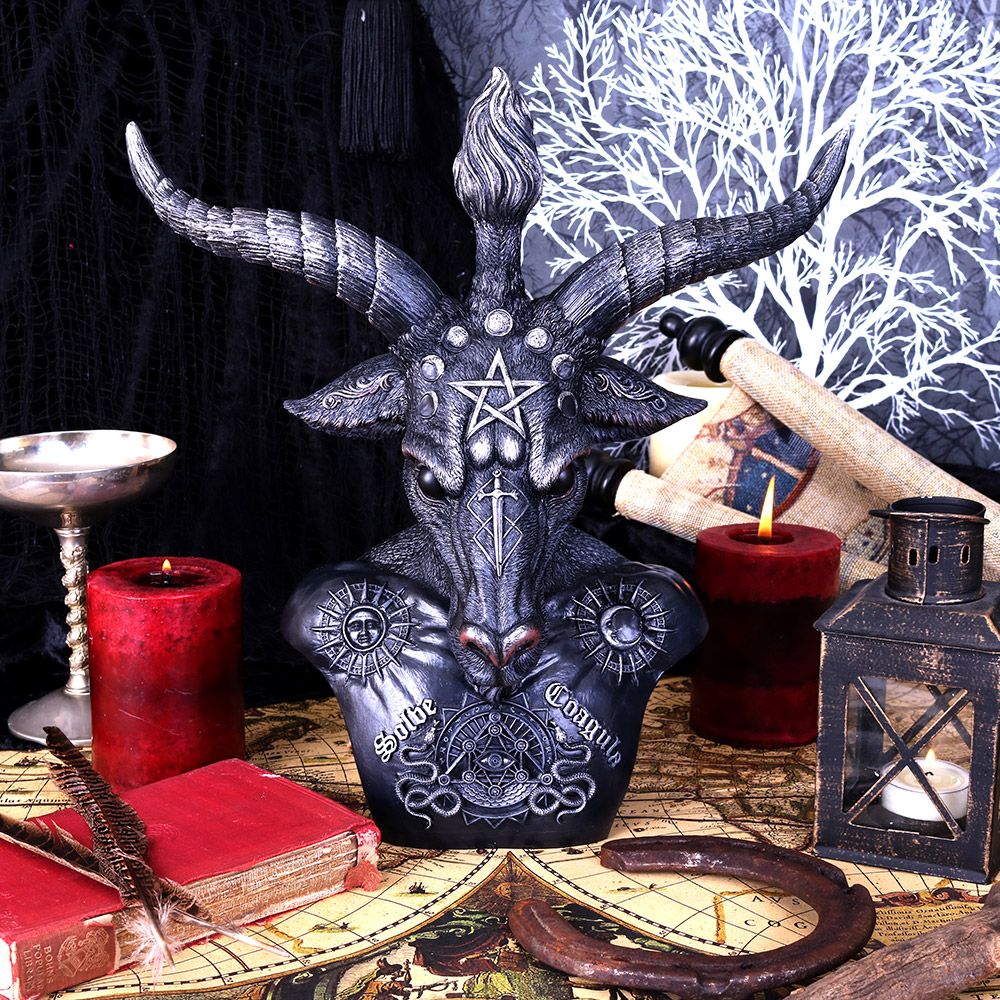 Celestial Black and Silver Baphomet Bust