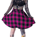 Hexed Psycho Pink Tartan Skirt
