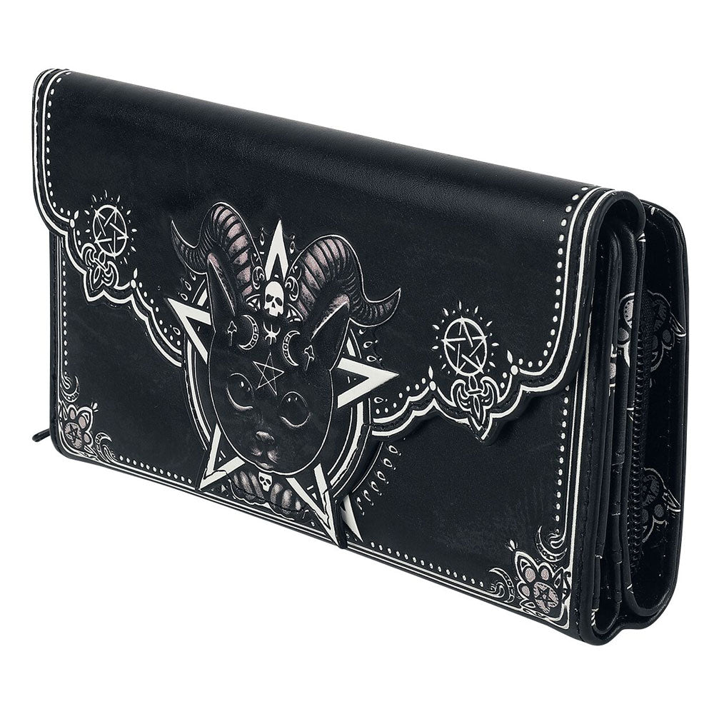 Pawzuph Black Devil Kitty Embossed Wallet