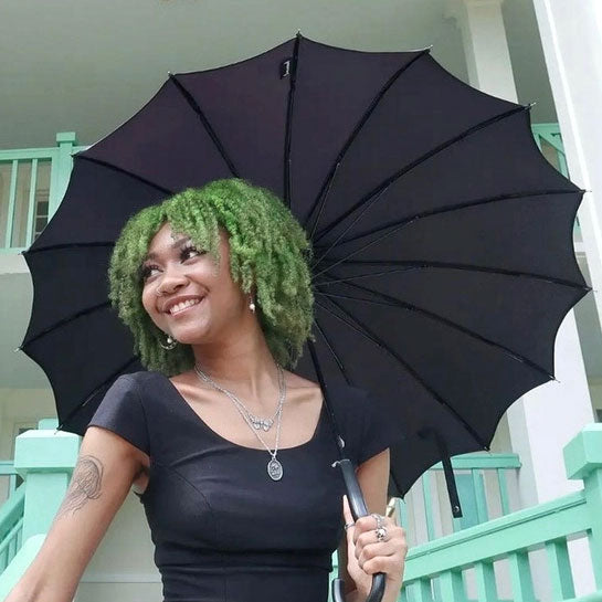 Batwing Pagoda Umbrella - Midnight Black