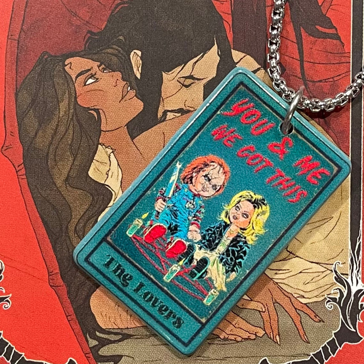 Horror Tarot Lovers Necklace
