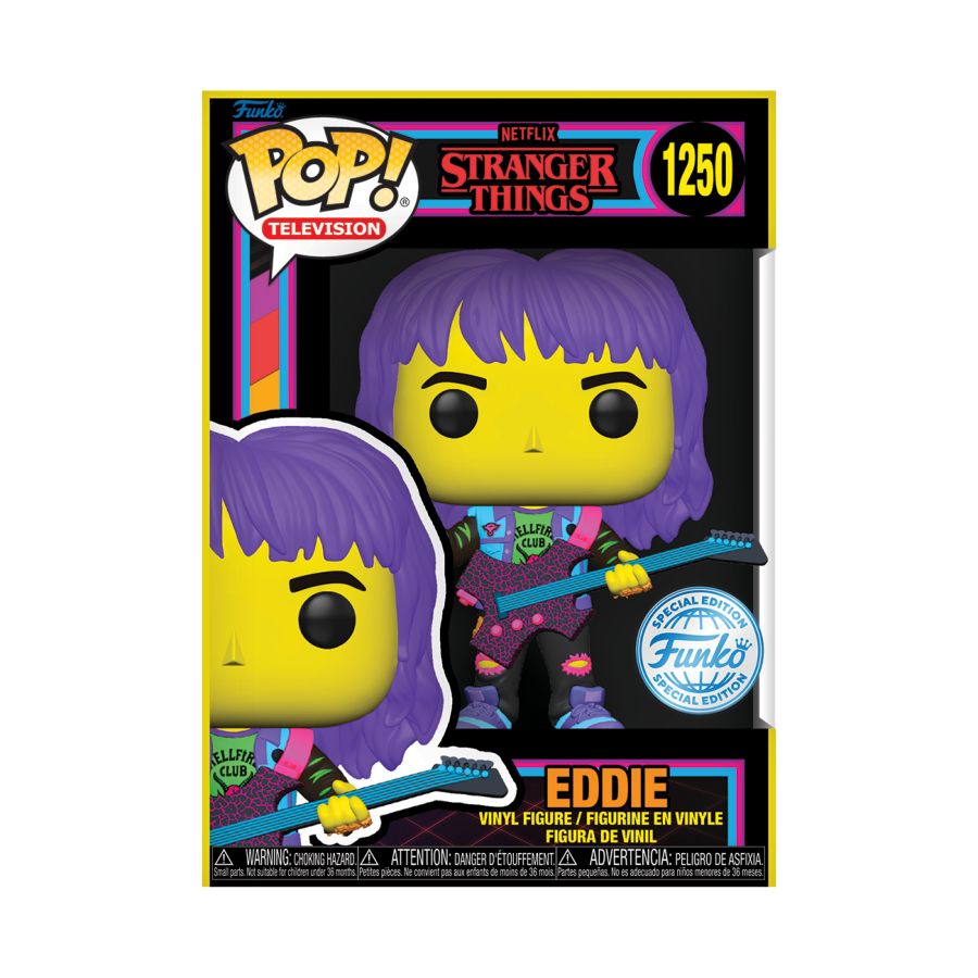 Stranger Things - Eddie with Guitar US Exclusive Blacklight Pop!
