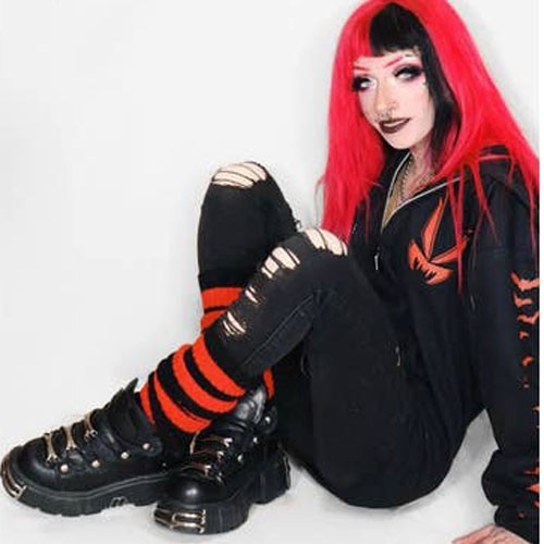 Bloodthirst Striped Leg Warmers