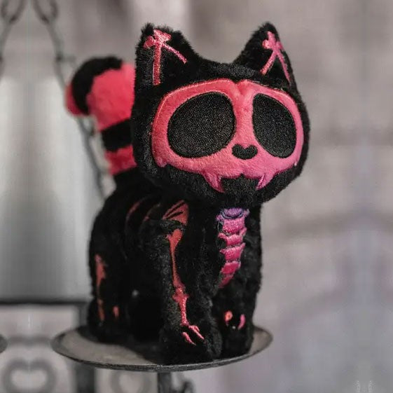 Bubblegum Bones Skelekitty Plush Keychain