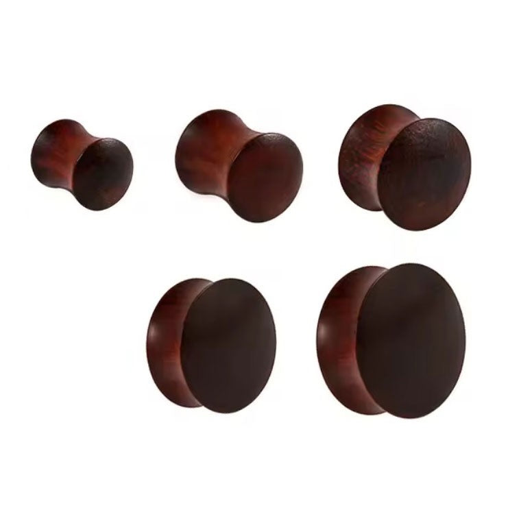Sandalwood Red - Double Flared Wooden Ear Plug (Pair)