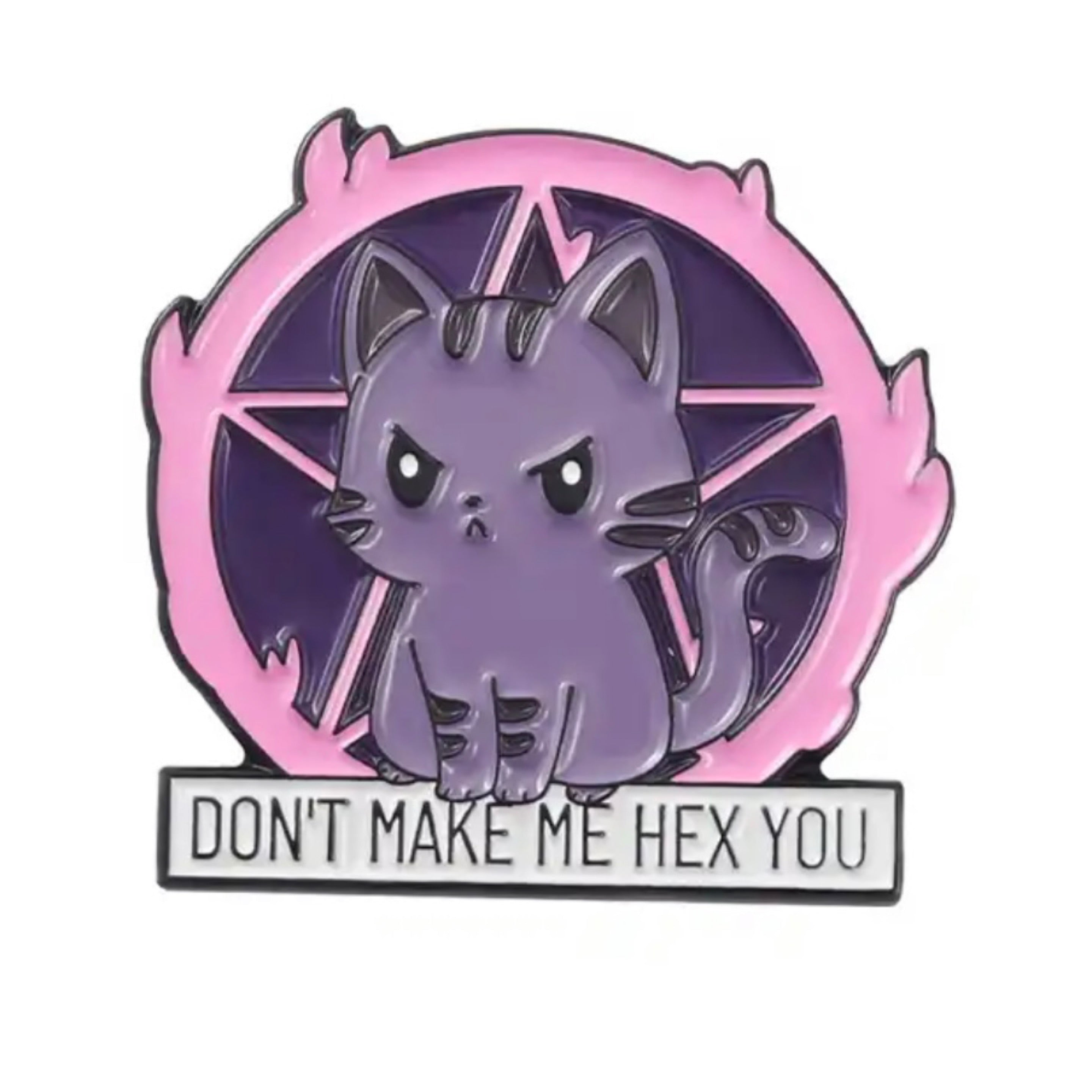 Hex You Devil Kitty Enamel Pin