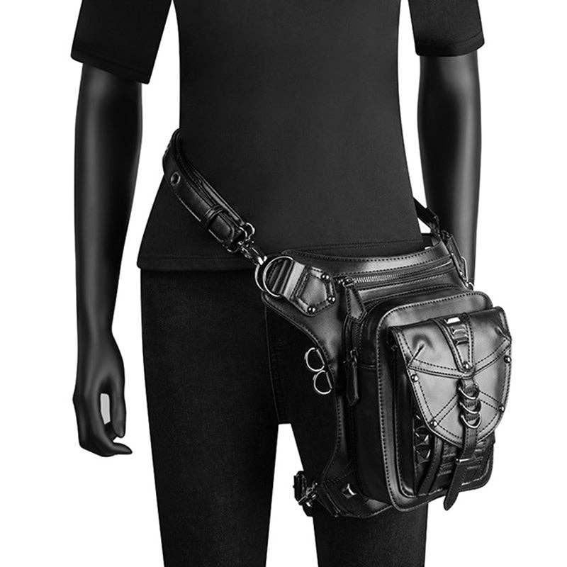 Punk Style Rivet Chain Bag: Black