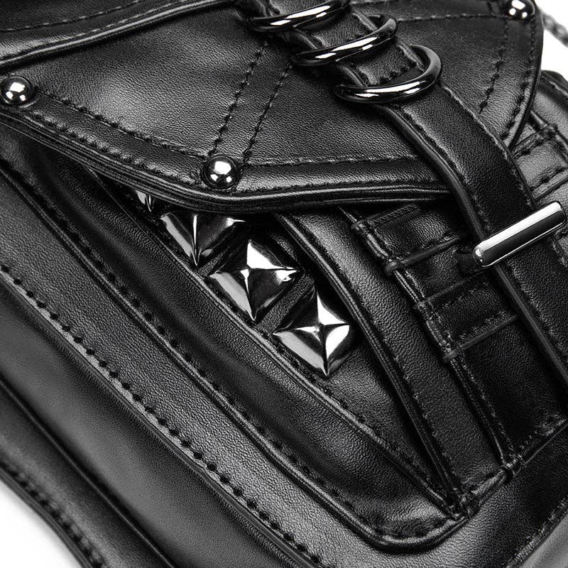 Punk Style Rivet Chain Bag: Black