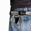 Teutonic Black Heart Studded Leather Belt