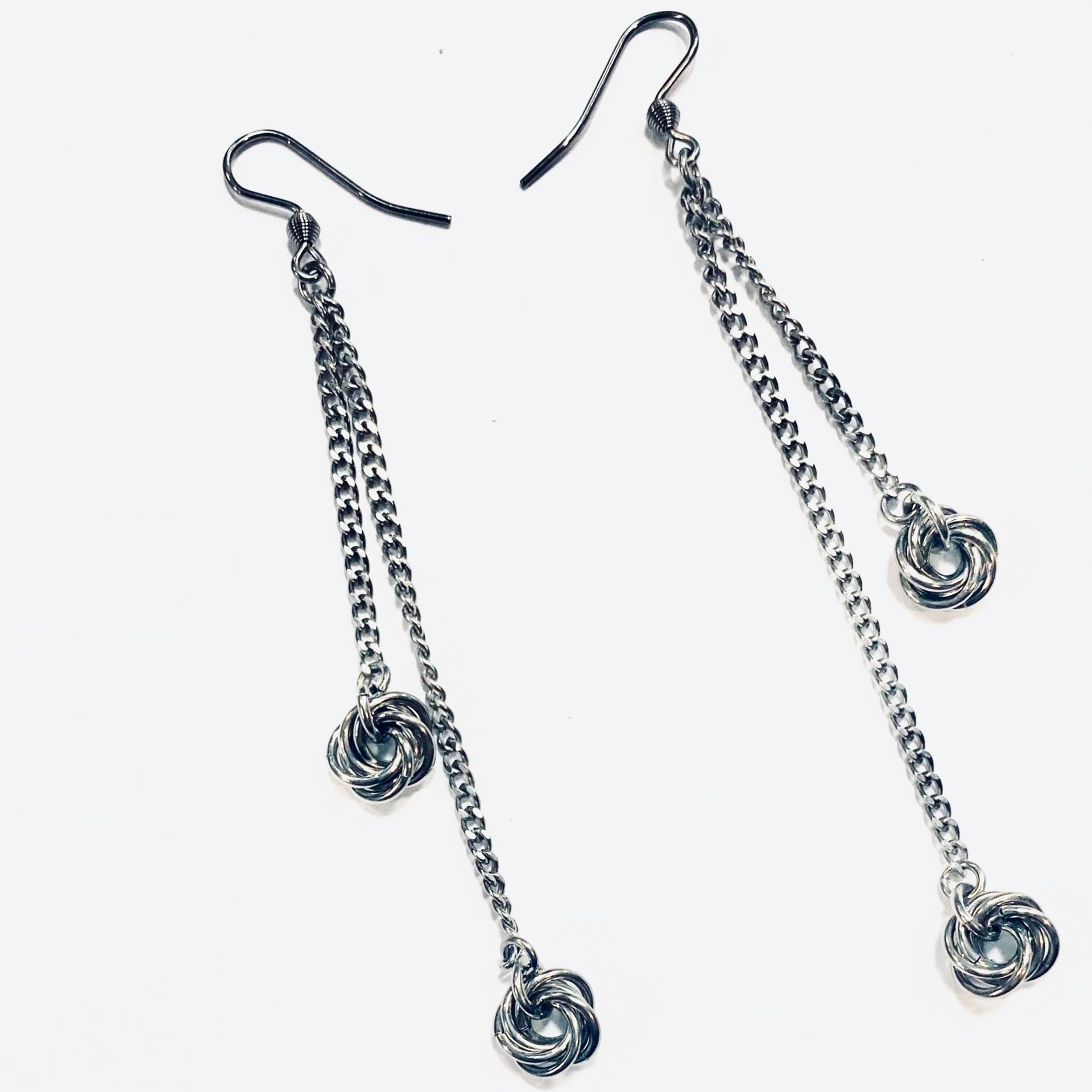 Double Chain Mobius Earrings