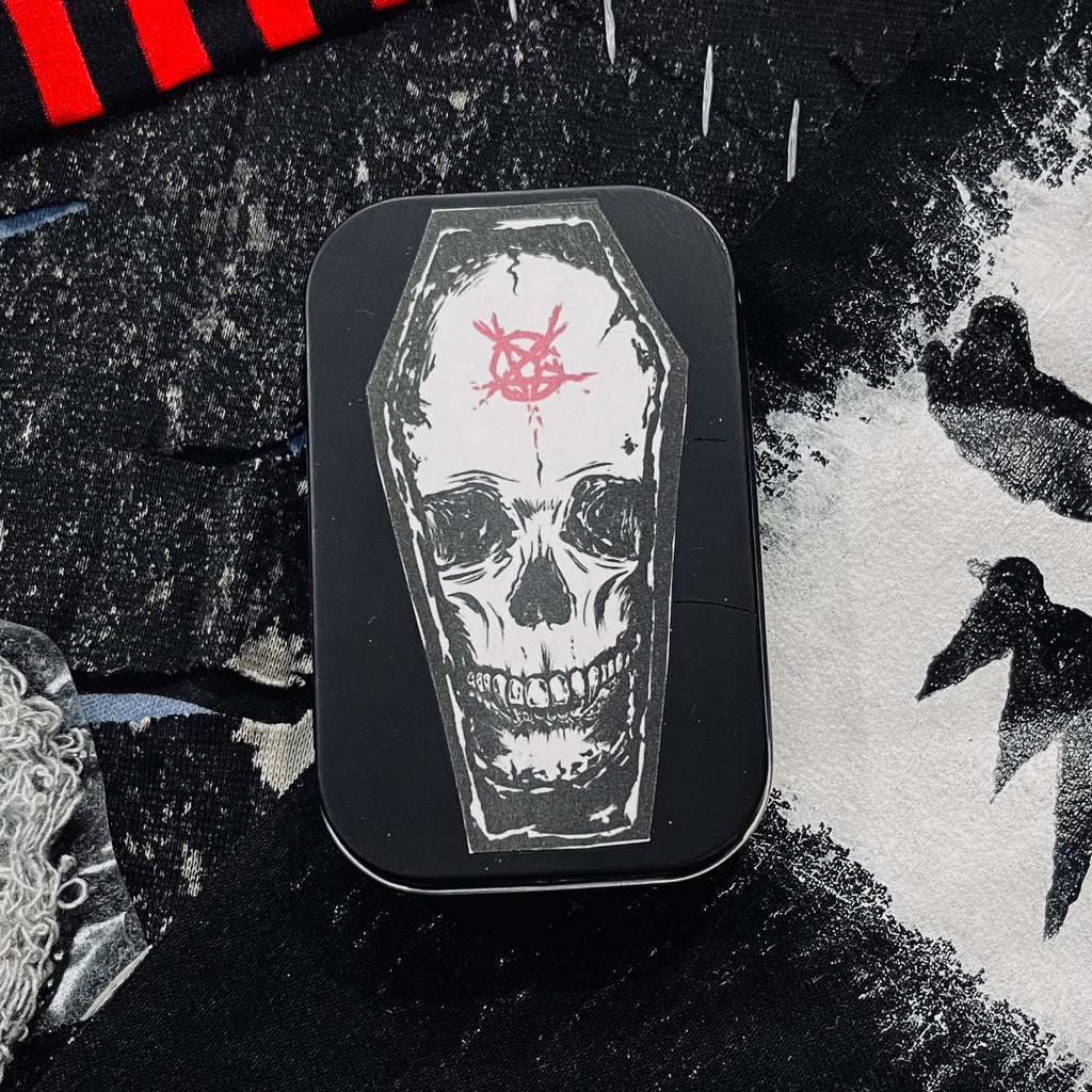 Coffin Cadaver Skull Trinket Tin