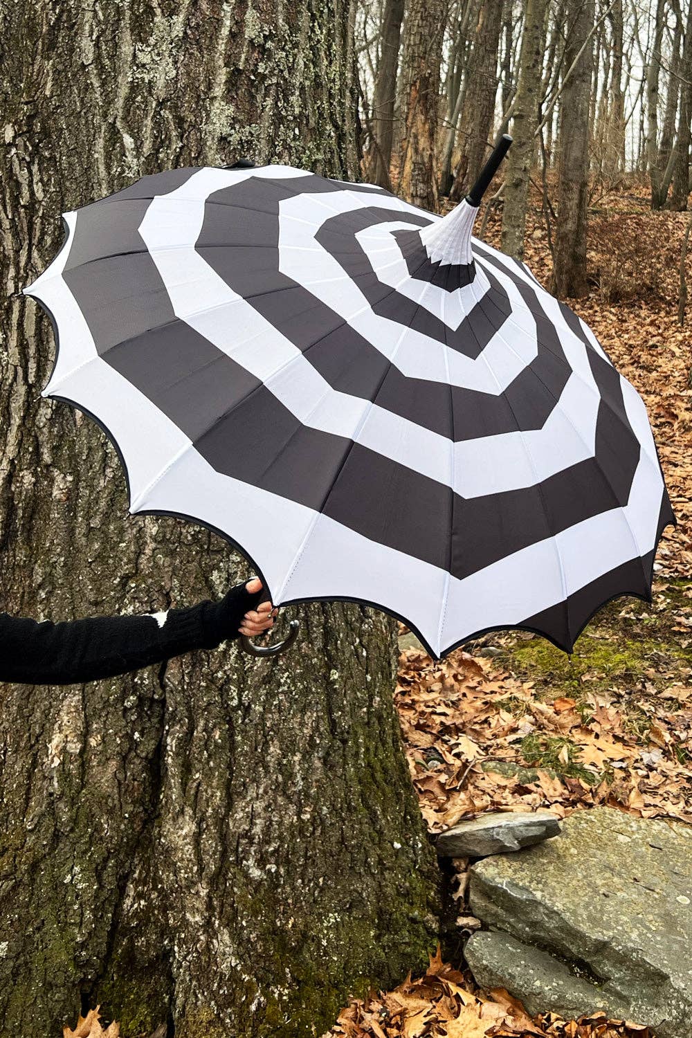 Batwing Spooky Ghostly Spiral Pagoda Umbrella