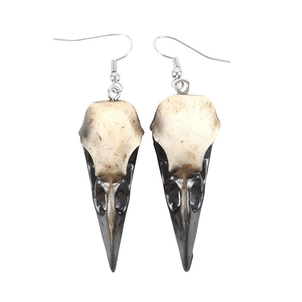Caw of the Crow Skull Earrings