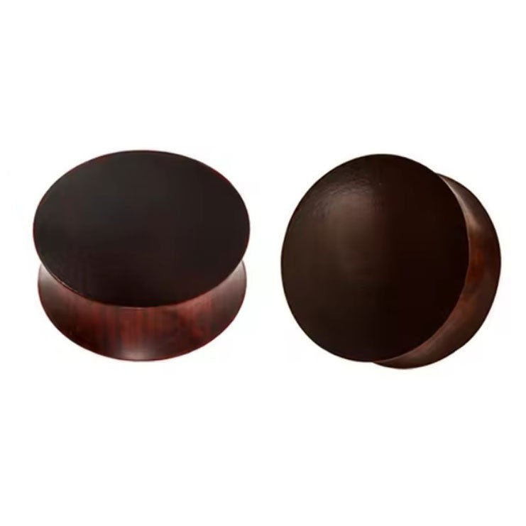 Sandalwood Red - Double Flared Wooden Ear Plug (Pair)