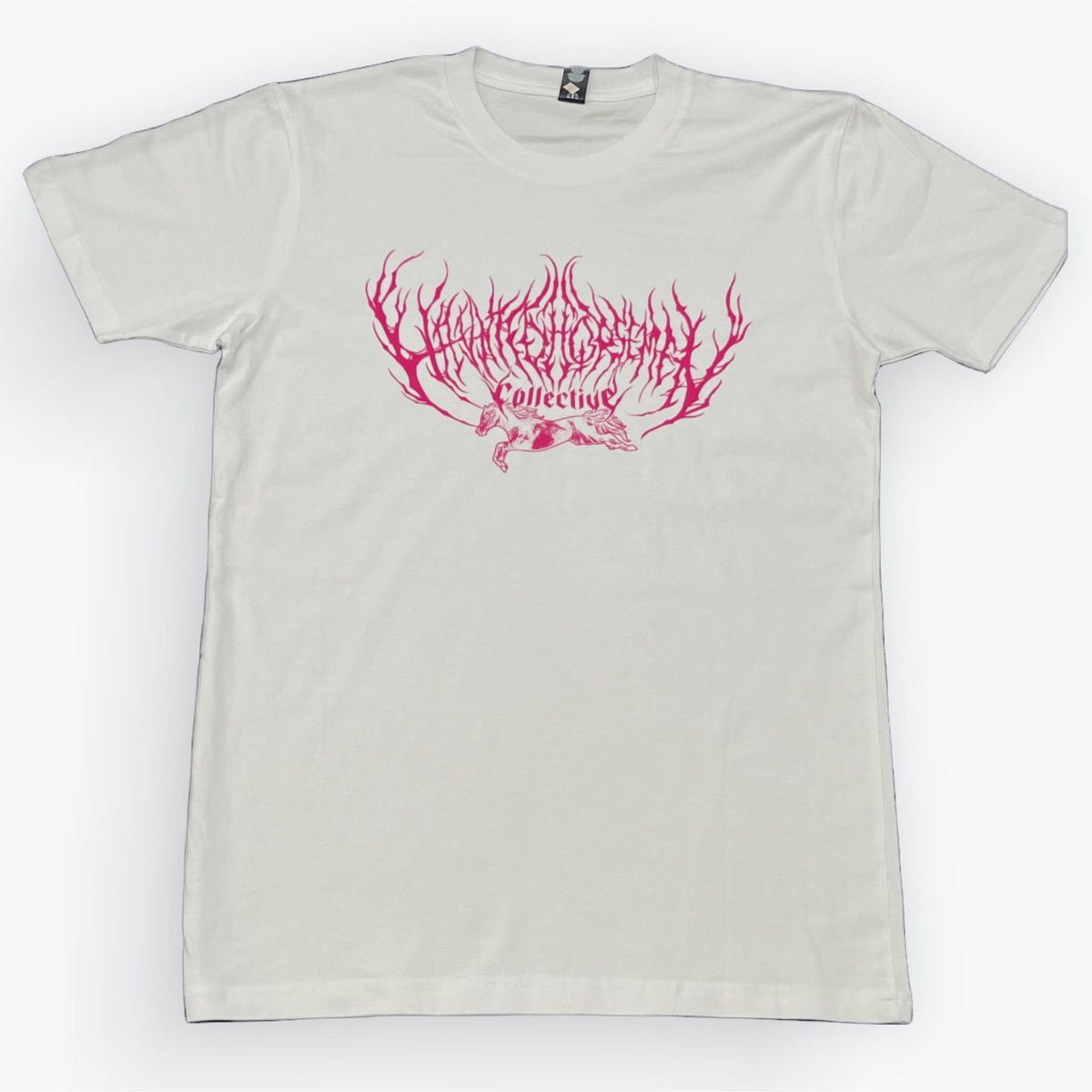 Haunted Horsemen Poltergeist White/Pink Tee