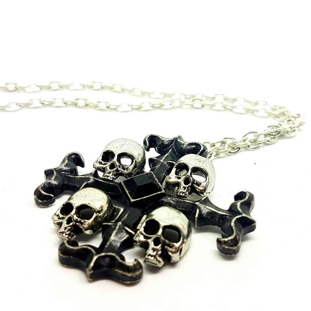 Baron Calvaria's Arms Skull Cross Necklace P440.