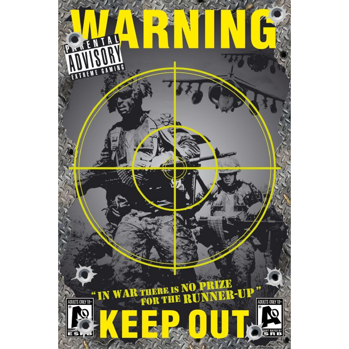 Warning Extreme Gaming Poster 123