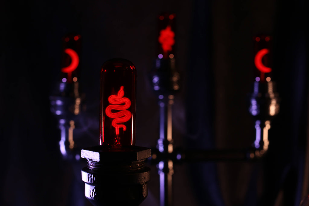 Industrialized Lamp Red Snake Neon Light Bulb