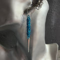 Lightning Bolt Aqua Spike Earrings