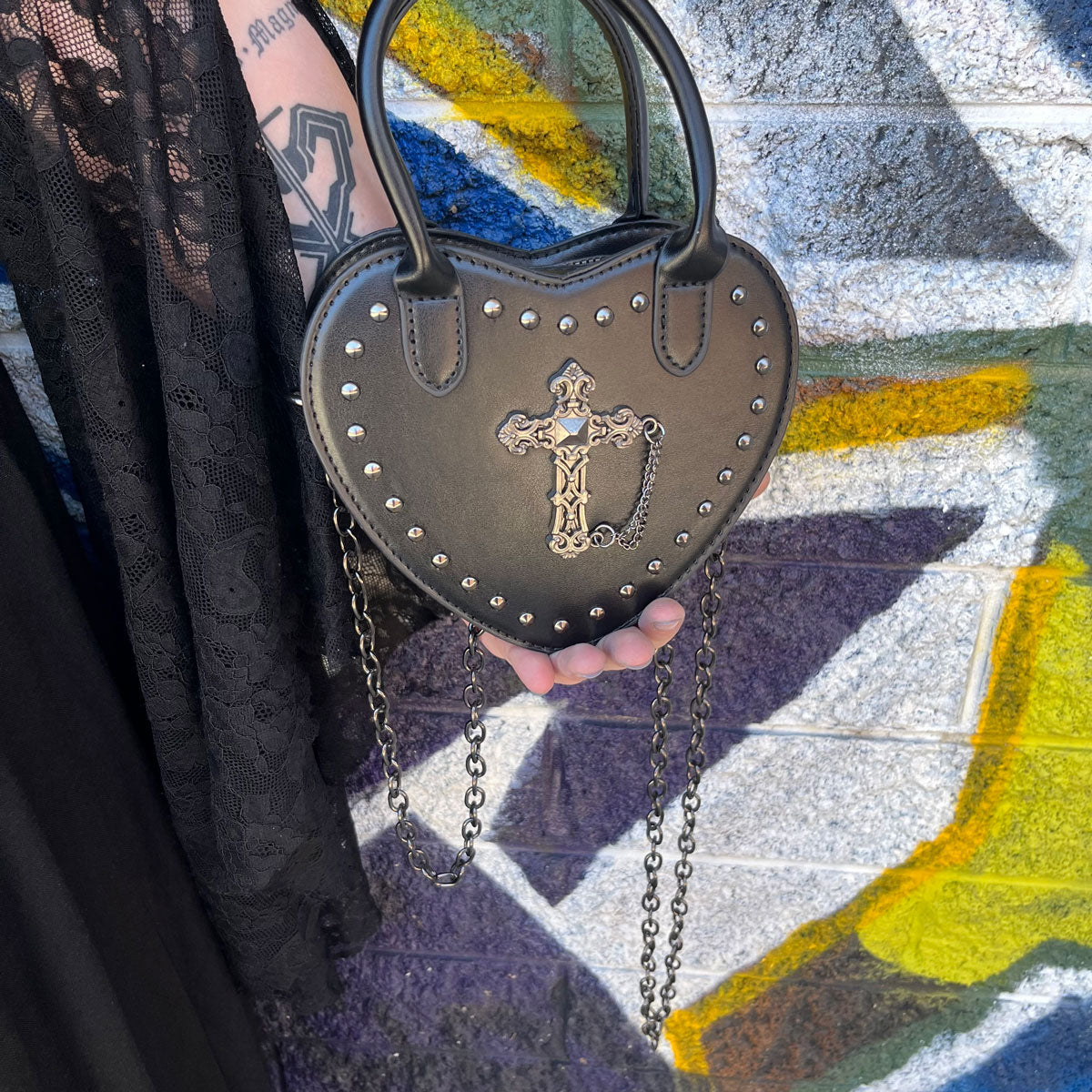 Dark Desire Heart-Shaped Crossbody Bag