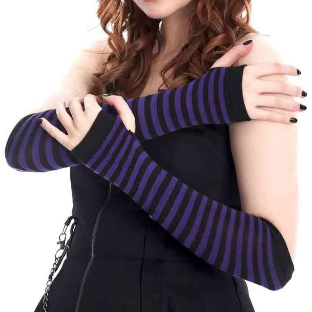 Stripe Arm Sleeves - Punk'd Purple
