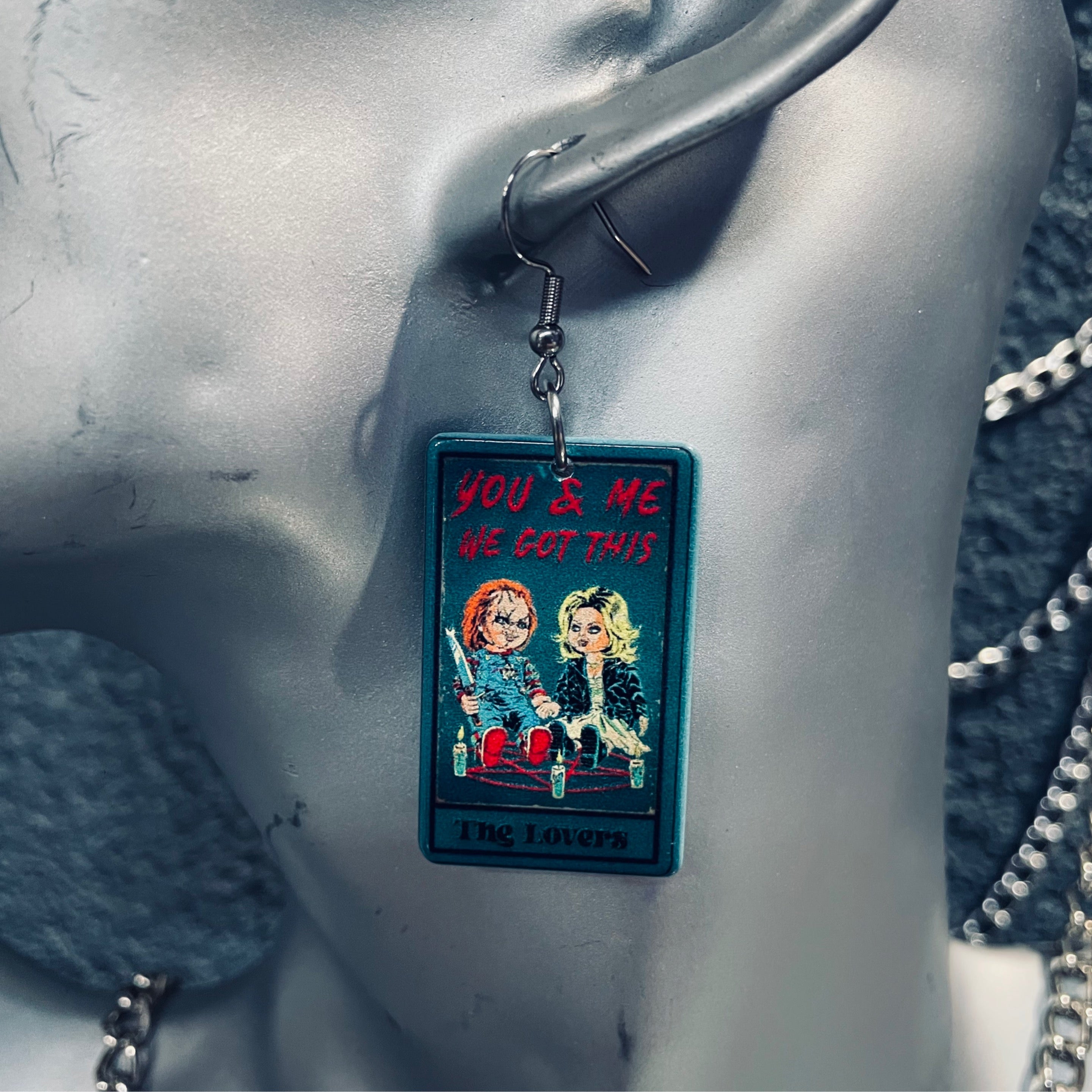Horror Tarot Lovers Earrings