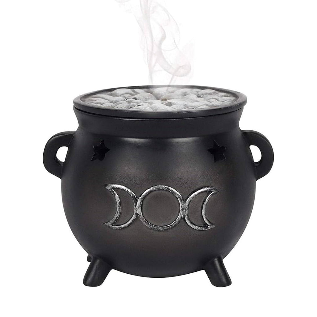 Cauldron Triple Moon Incense Holder