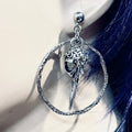 Death Hoop Raven Earrings