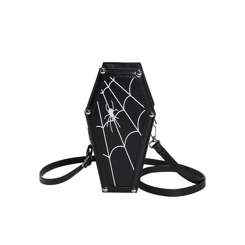 Creeper Spider Web Mini Coffin Shoulder Bag