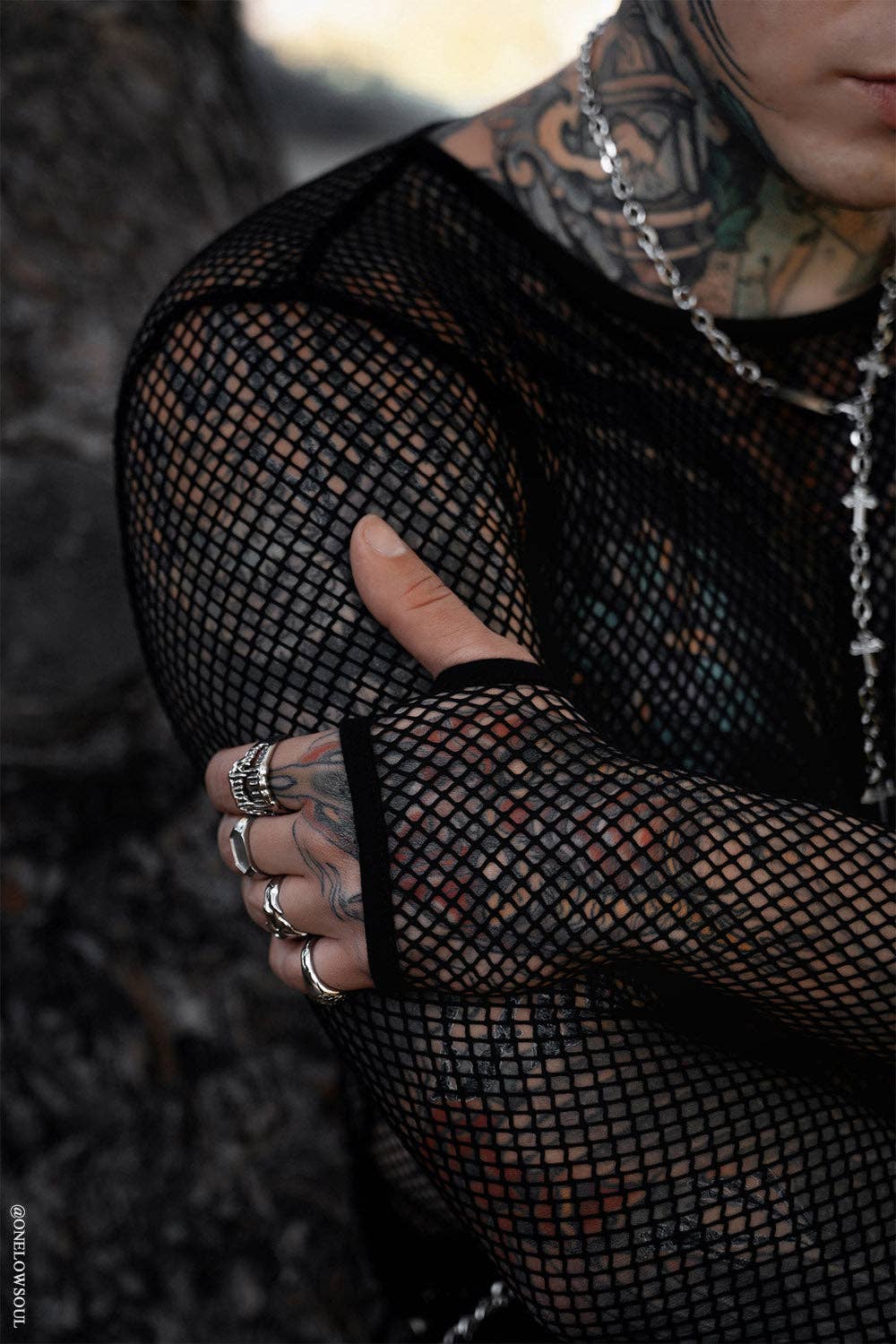 Shadowgrid Fishnet Top