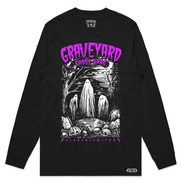 Graveyard Gang Long Sleeve Tee - Purple