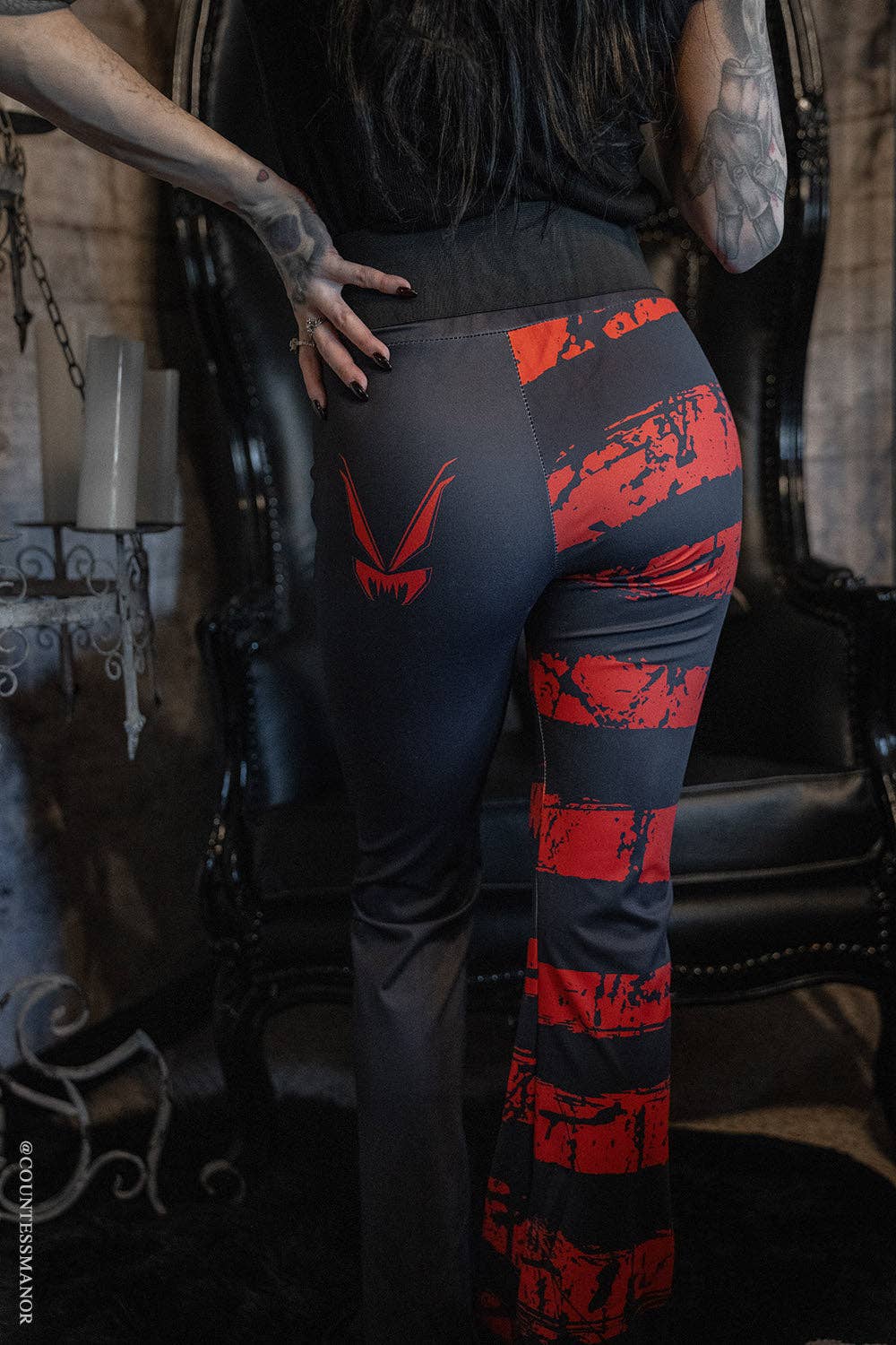 Blood Oath Striped Split Flares Pants