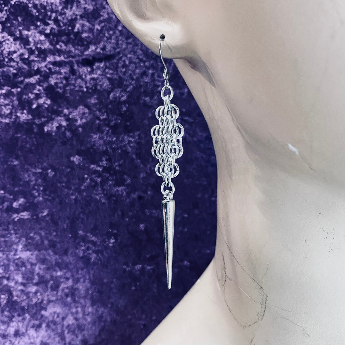 Chainmaille Diamond Shield Armour Earrings