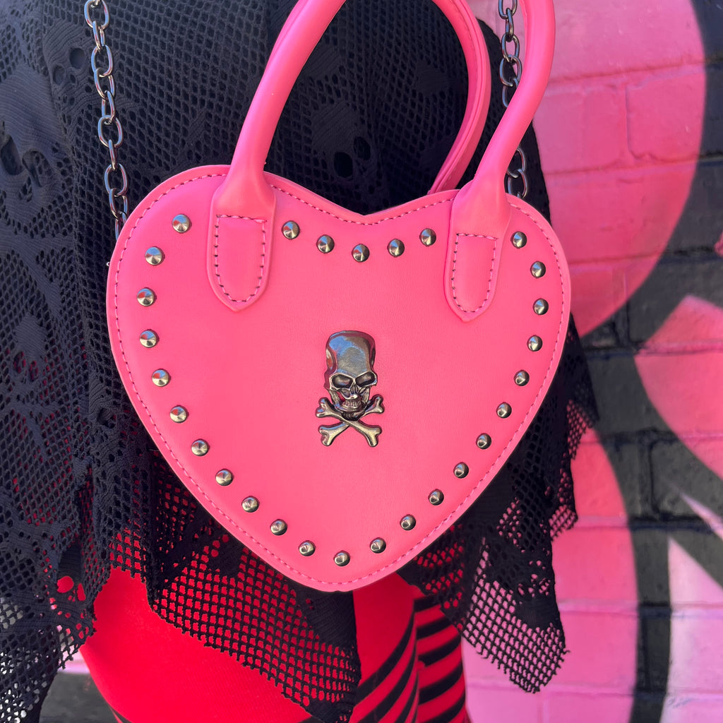 Candy Skullcrush Heart-Shaped Crossbody Bag