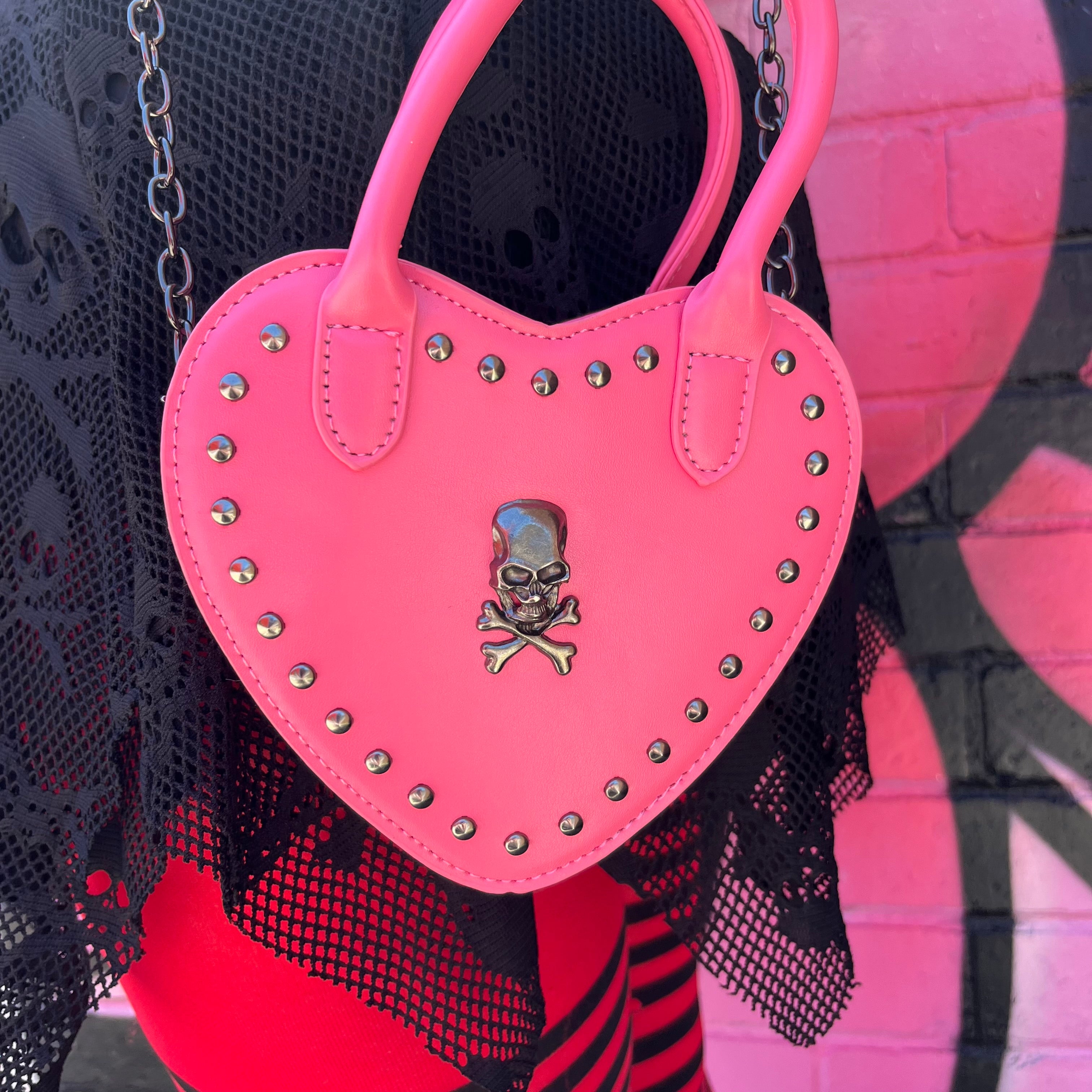 Candy Skullcrush Heart-Shaped Crossbody Bag