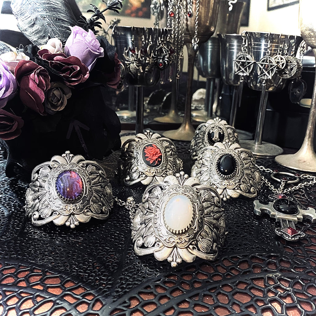 Onyx Rites Filigree Wrist Cuff