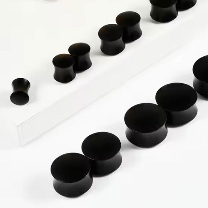Sandalwood Black - Double Flared Wooden Ear Plug (Pair)