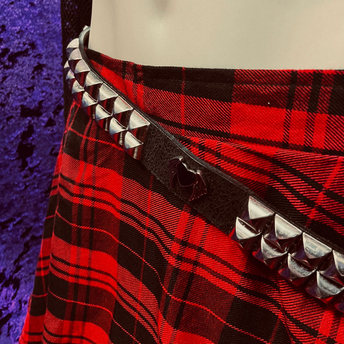 Teutonic Black Heart Studded Leather Belt