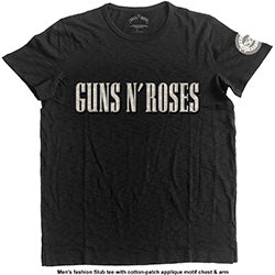 GUNS N ROSES (GNR) Logo & Bullet Embroidered Tee